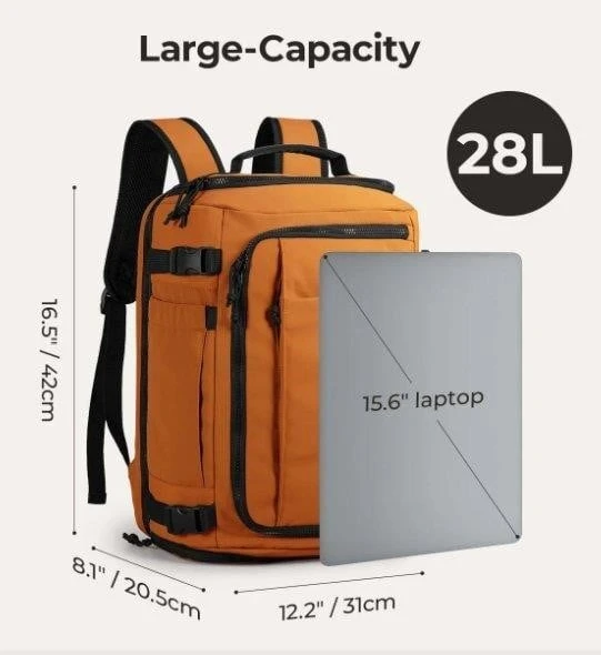 BAGSMART Orange Large-Capacity Backpack 28L - photo 4