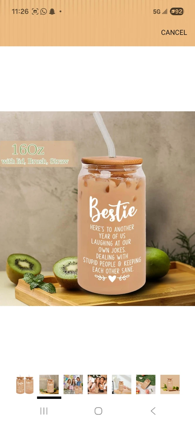 Bestie Tumbler 16oz with Lid, Brush, and Straw