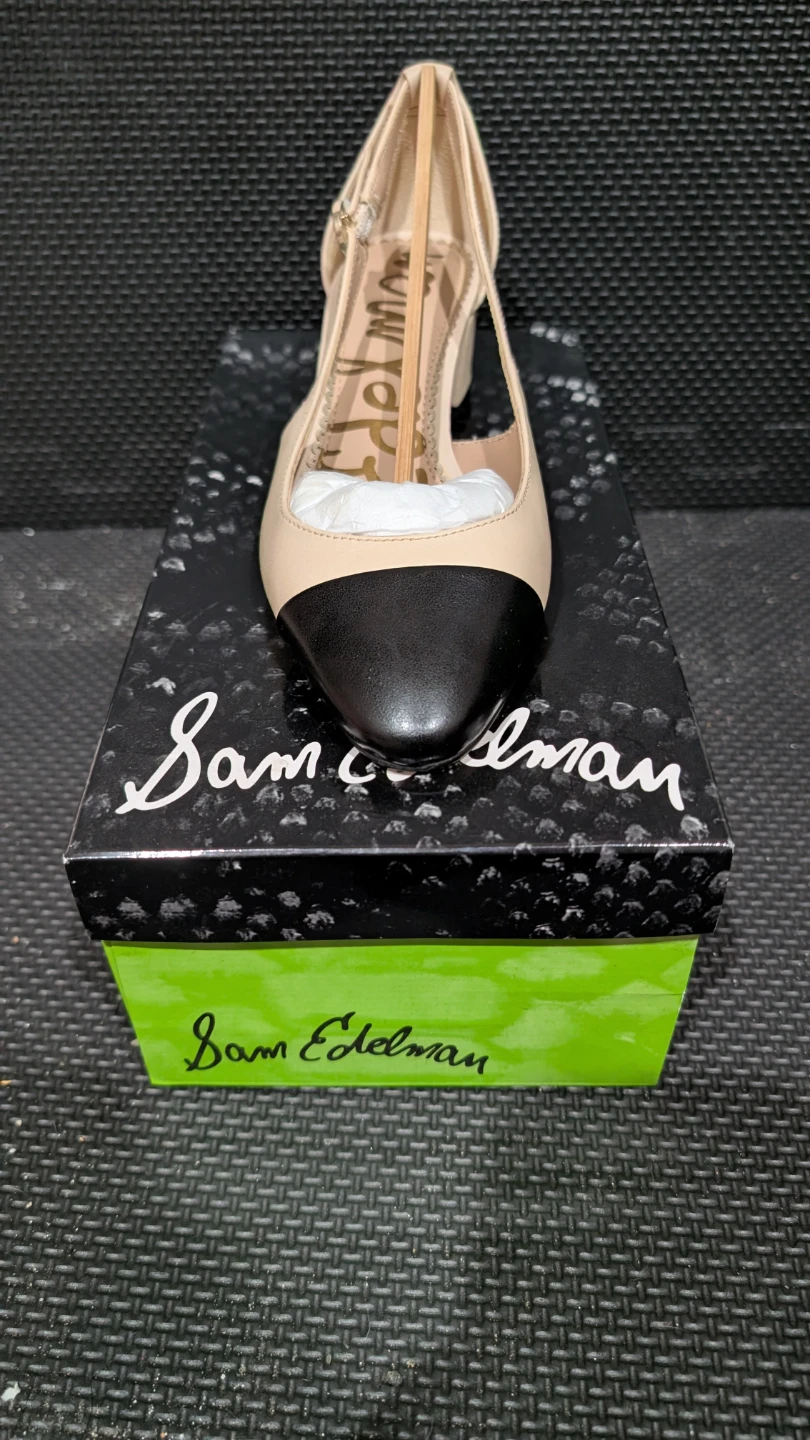 Sam Edelman Leah Cap Toe Pumps - Nude/Black, Size 5.5 - photo 2