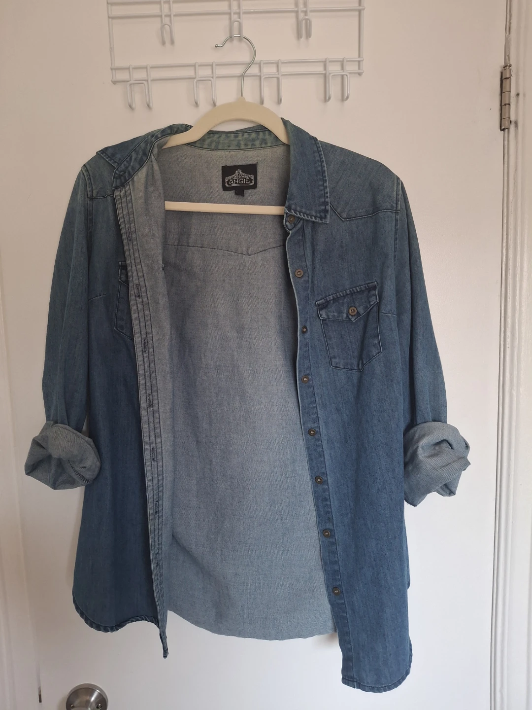 ANGIE Women's Denim Shirt Size S