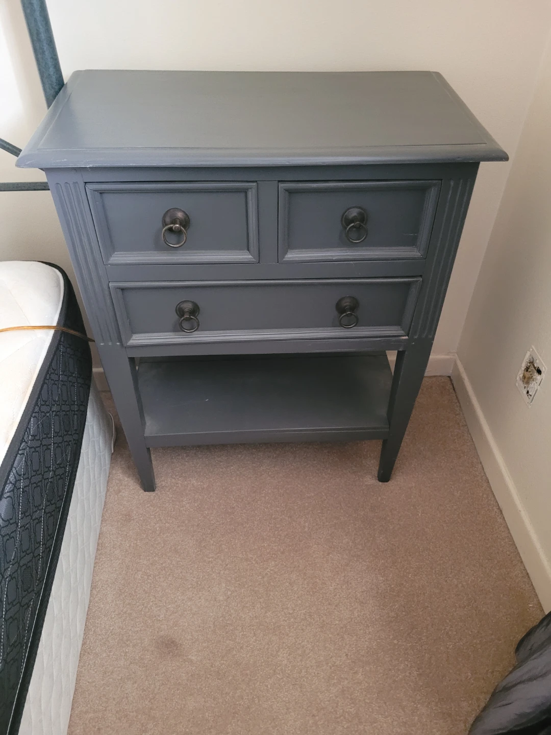 2 Grey Nightstands with 4 Drawers
