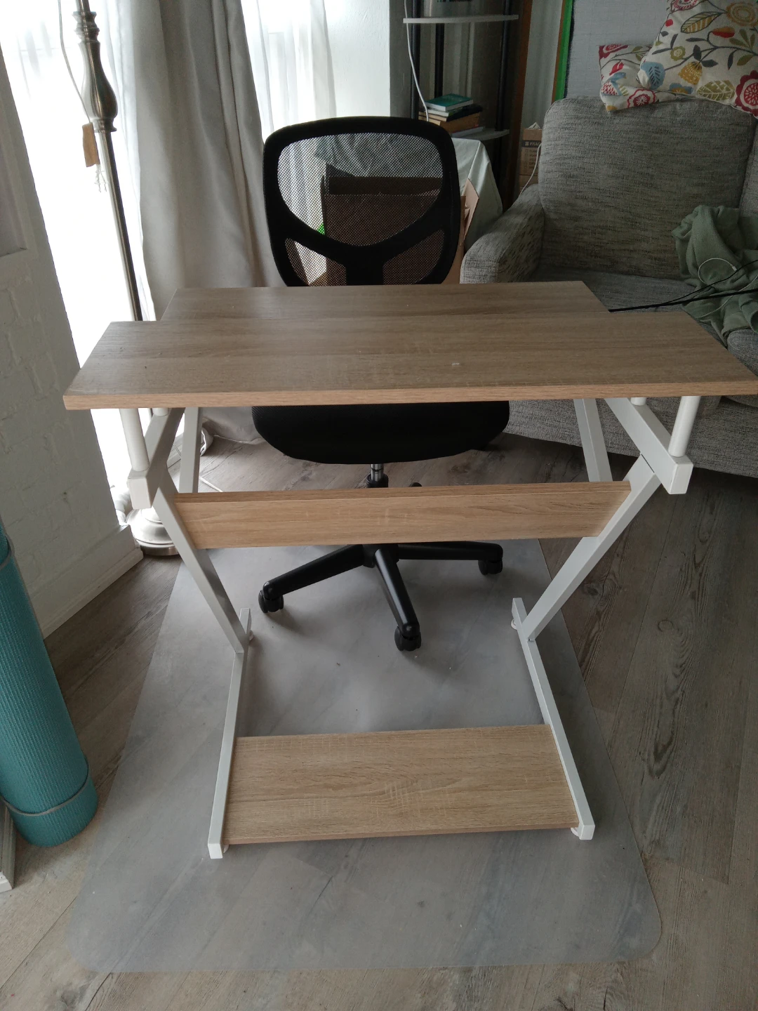 Black Mesh Office Chair, desk and runner - photo 2