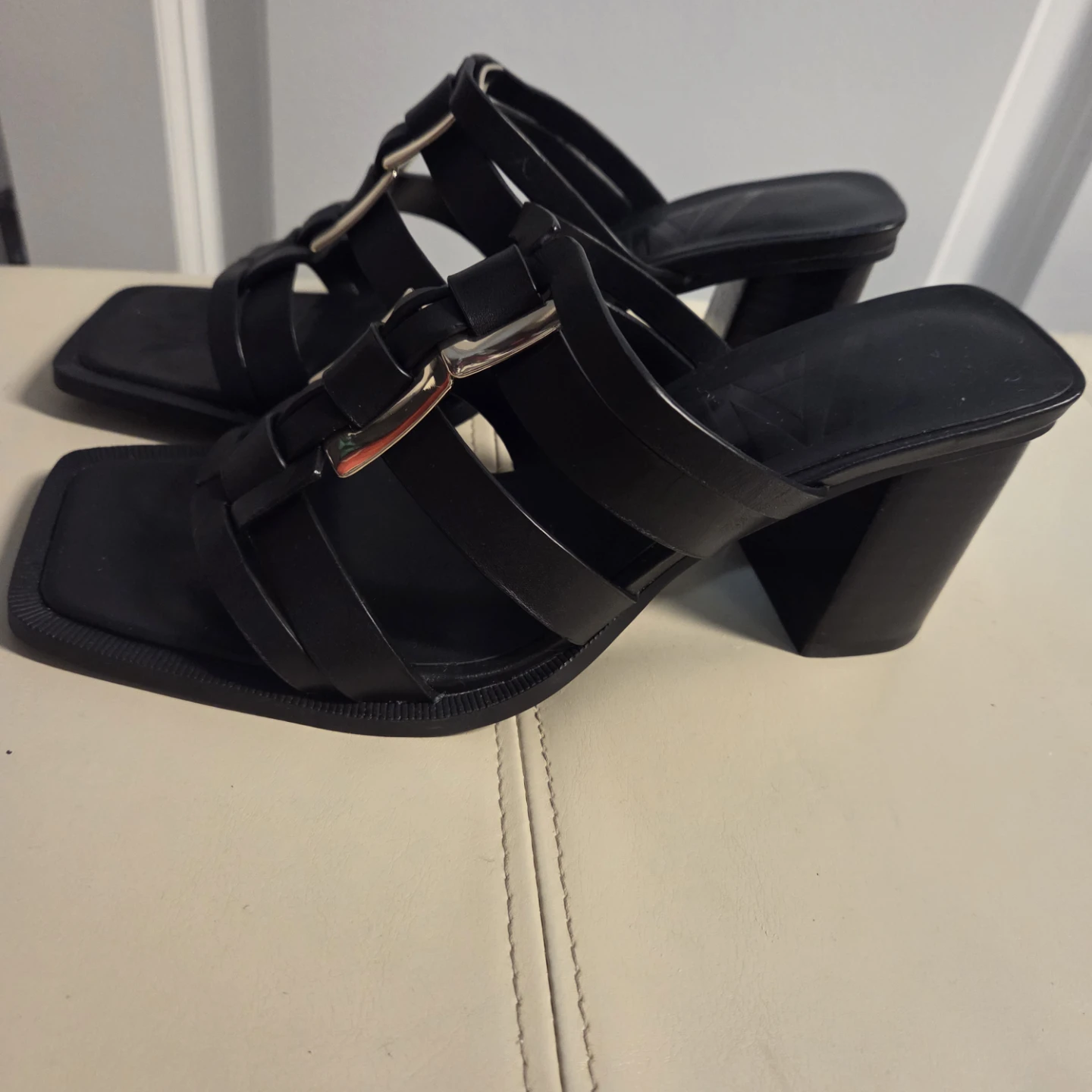 ZARA Black Woven Heeled Mules - photo 2