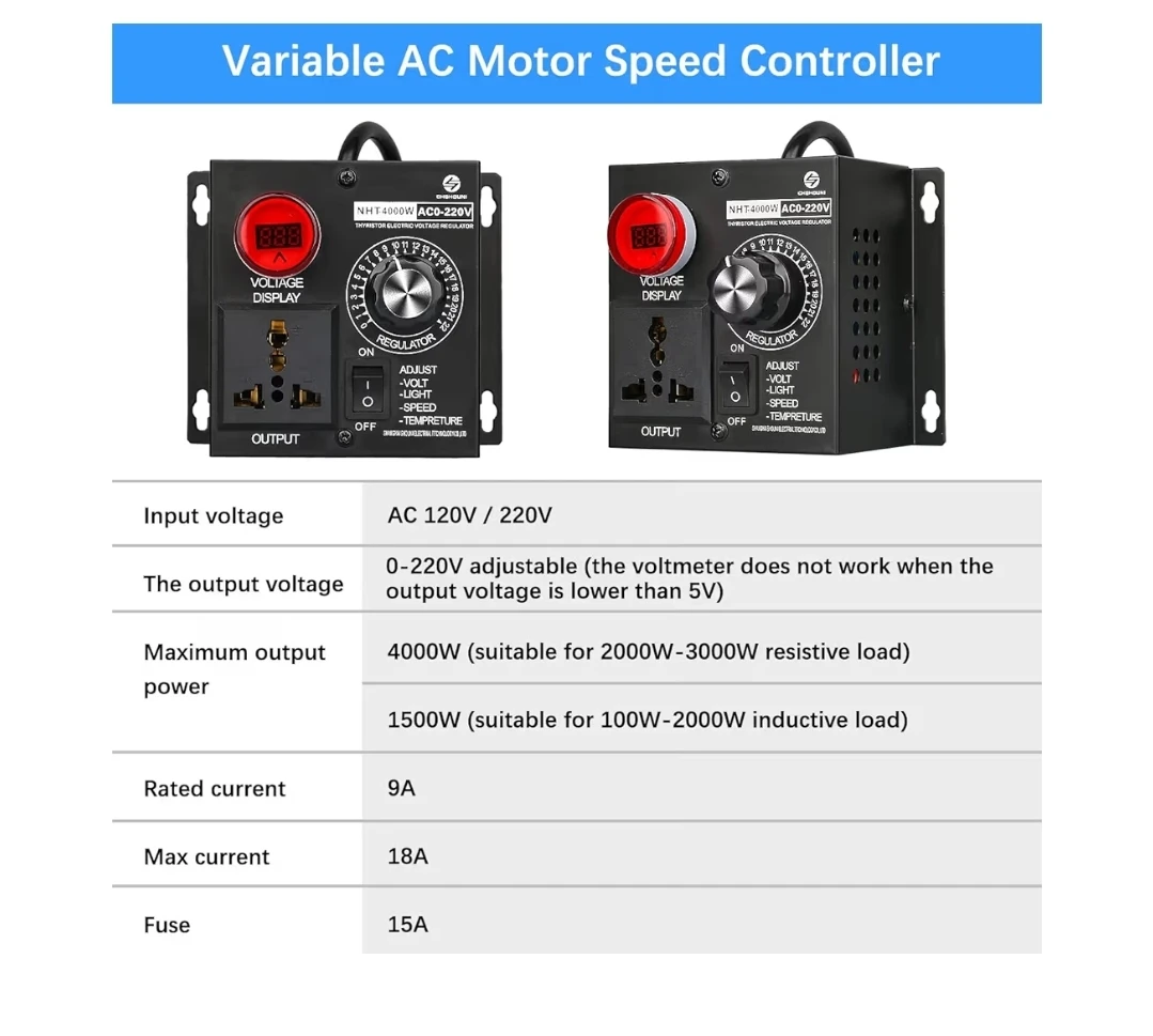 SDRGEEK AC Variable Speed Controller 15A 4000W - photo 2