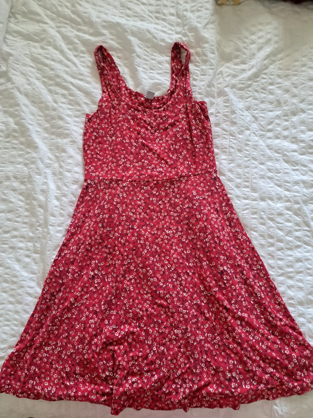 Red Floral Print Fit and Flare Dress