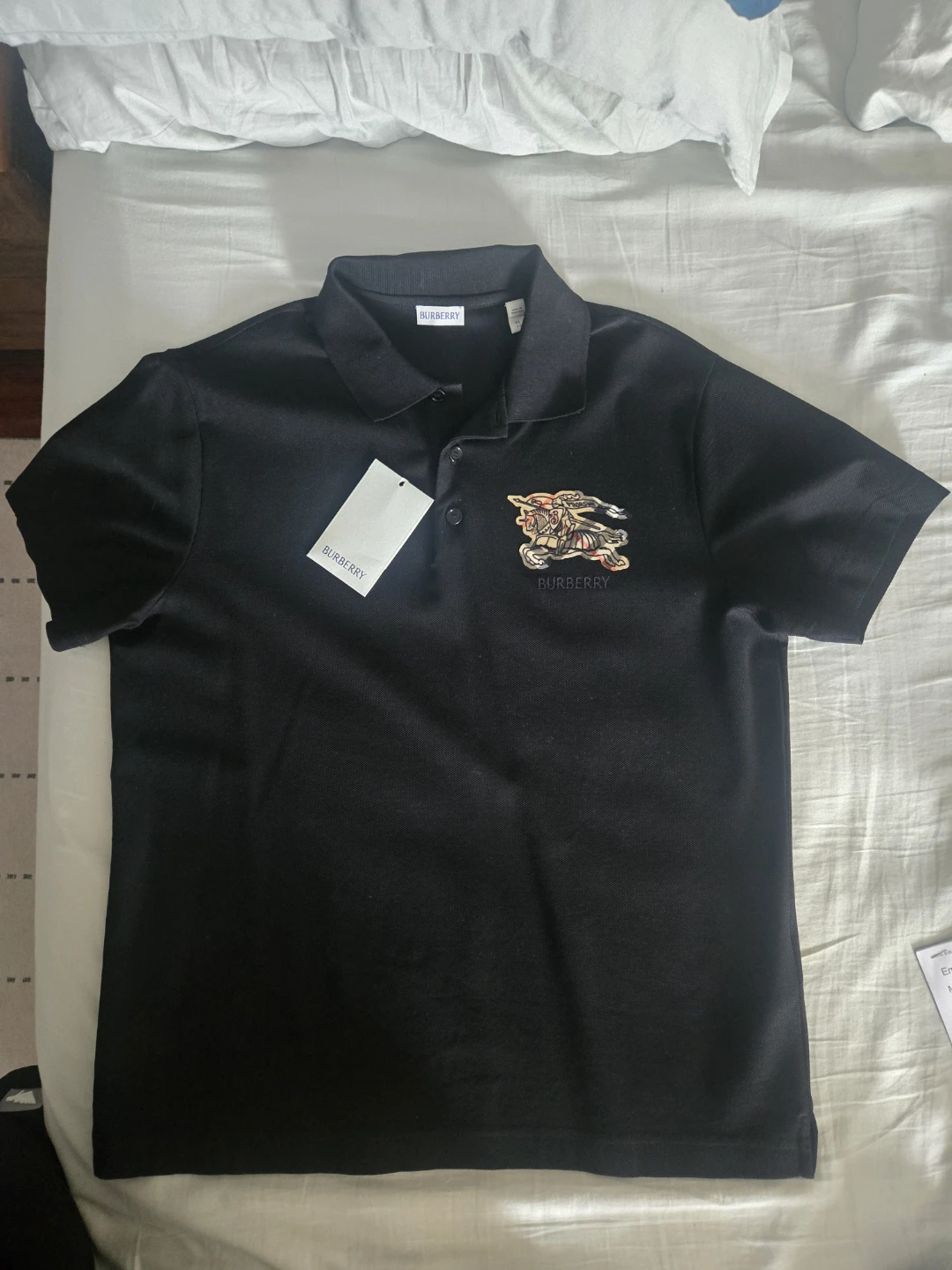 BURBERRY Black Polo Shirt XL