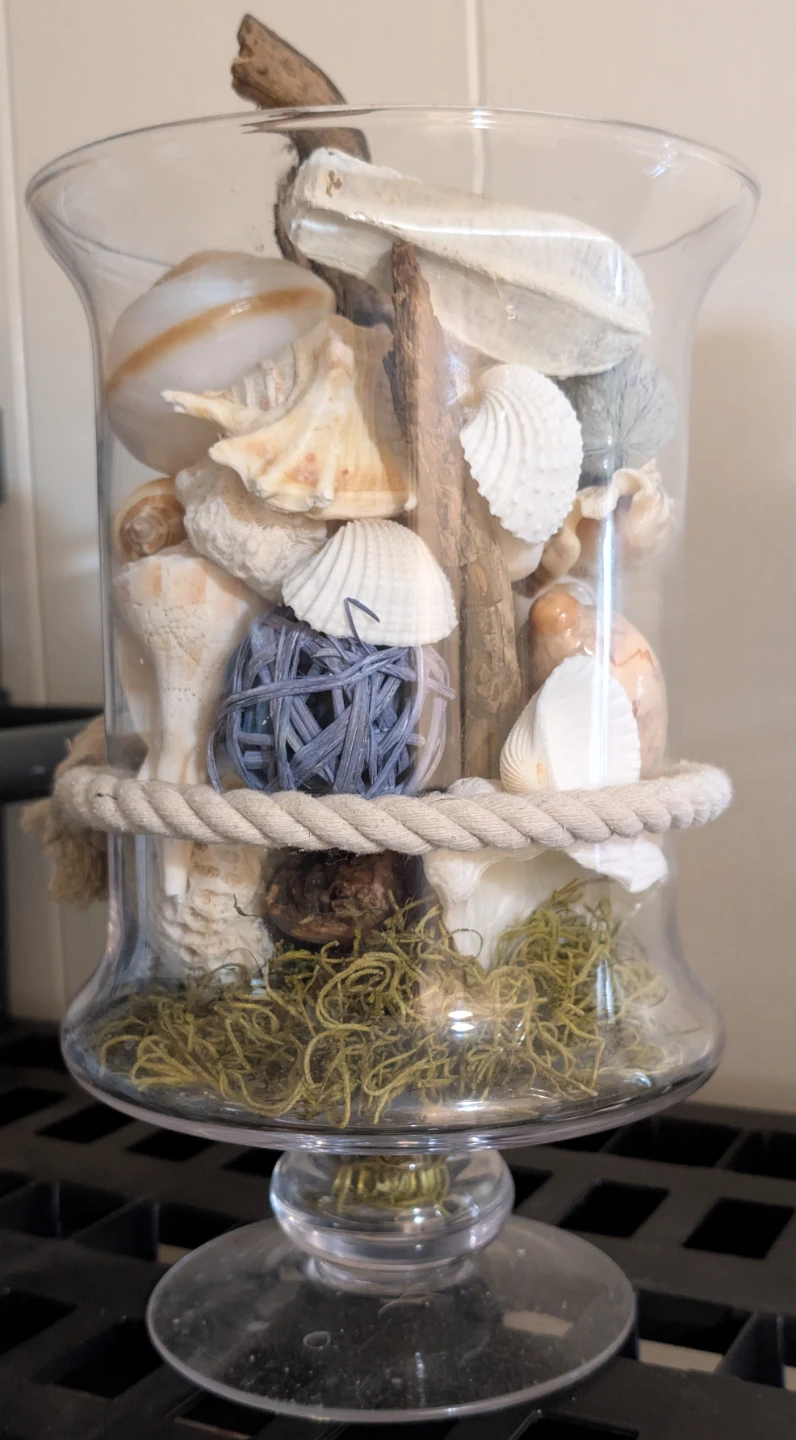 Large Glass Jar with Seashells and Nautical Decor - photo 5