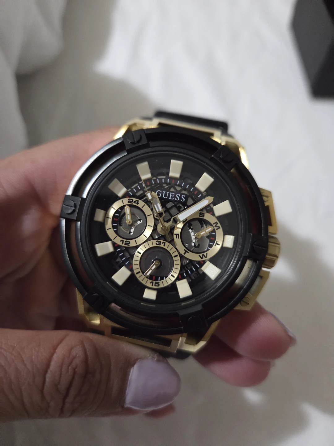 GUESS Watch - Gold and Black Chronograph