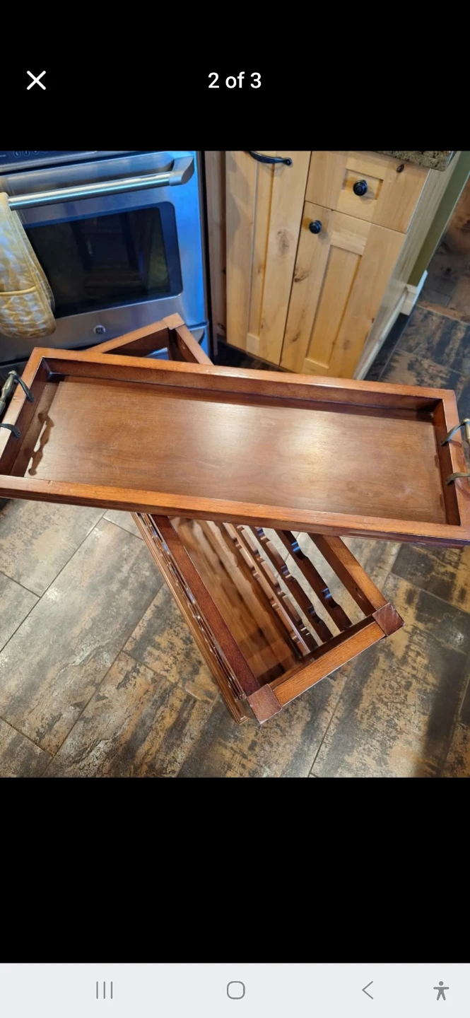 Wooden Wine Rack with Serving Tray - photo 2