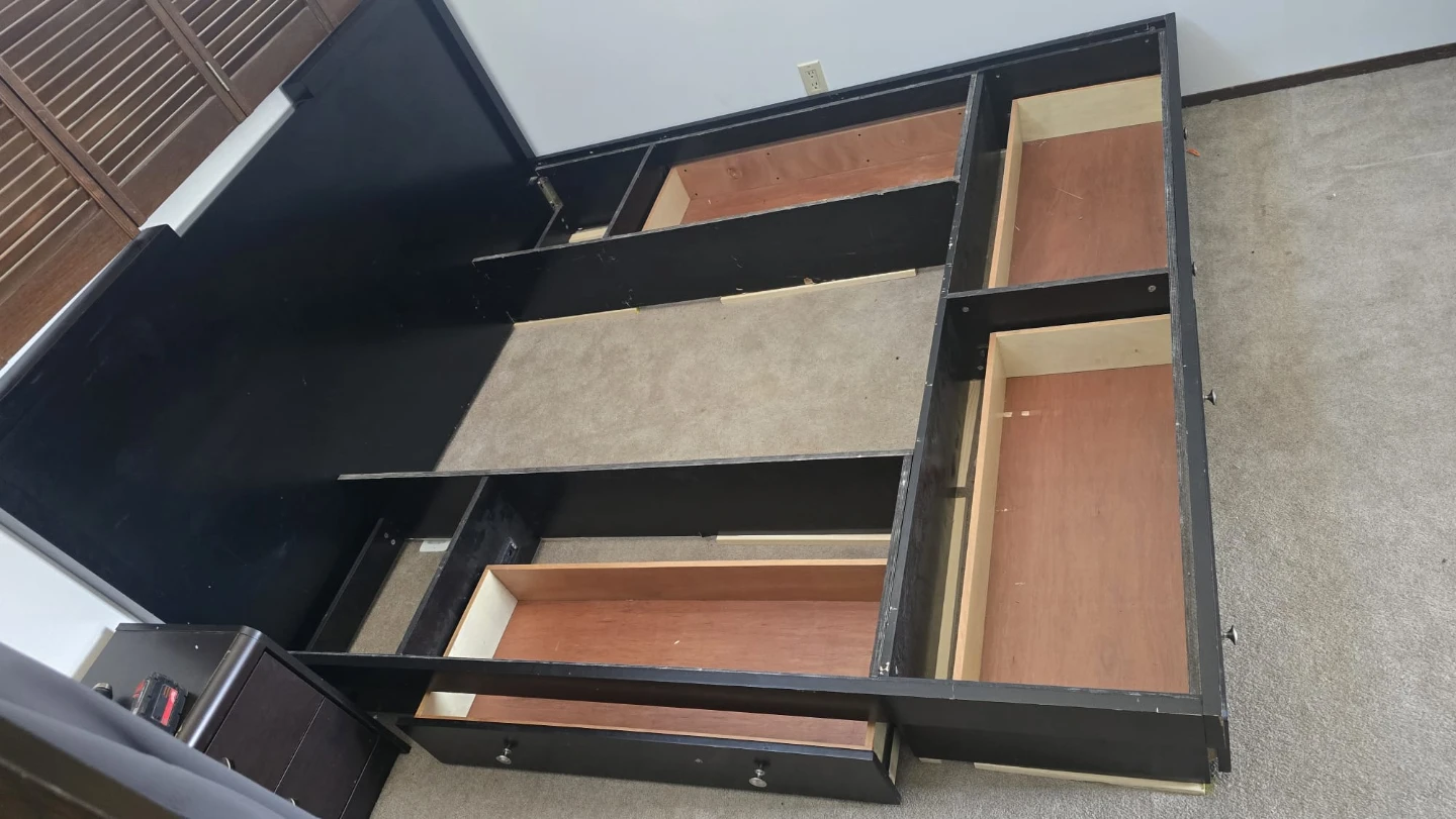 Black king Storage Bed Frame with Drawers - photo 2