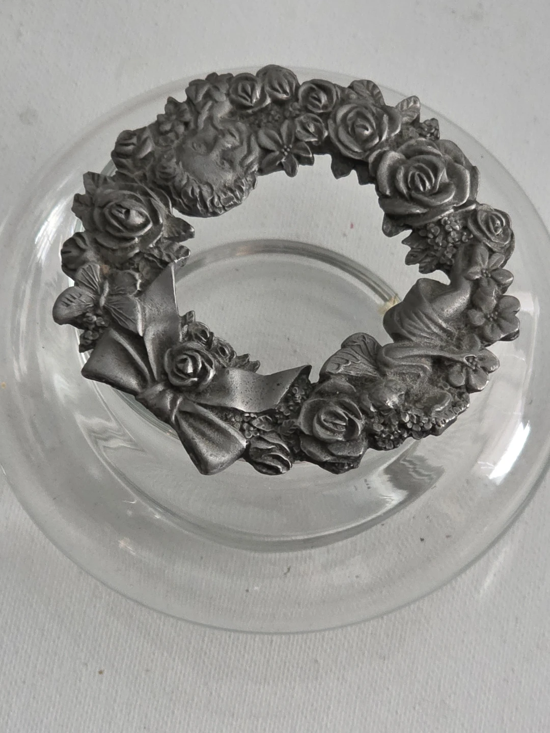 Rawcliffe Pewter clear glass potpourri jar