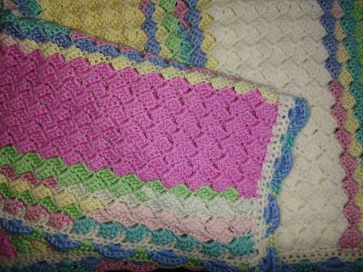 Handmade Striped Crochet Baby Afghan