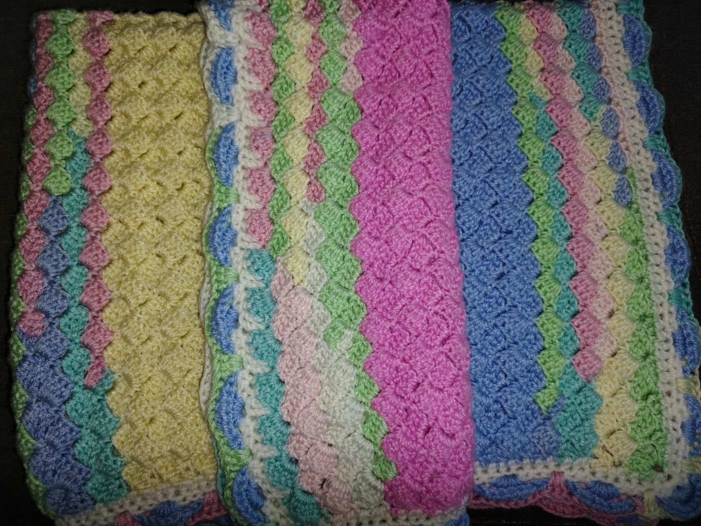 Handmade Striped Crochet Baby Afghan - photo 3