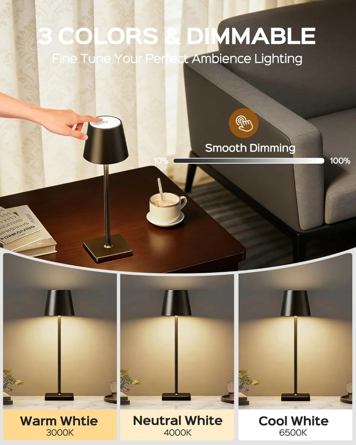 Cordless Table Lamp - Black - photo 2