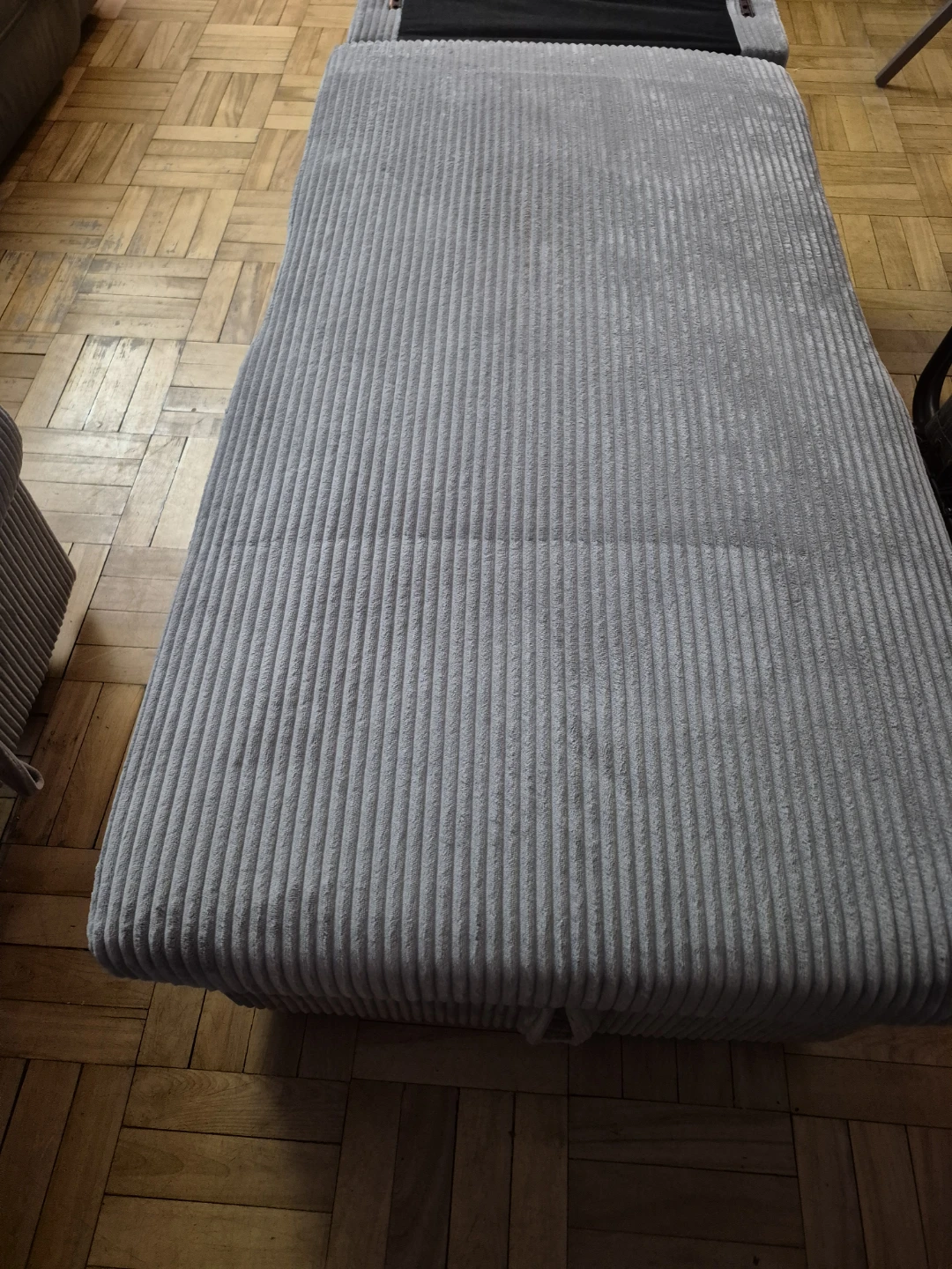 BN)Grey Corduroy Storage Lounge Chair