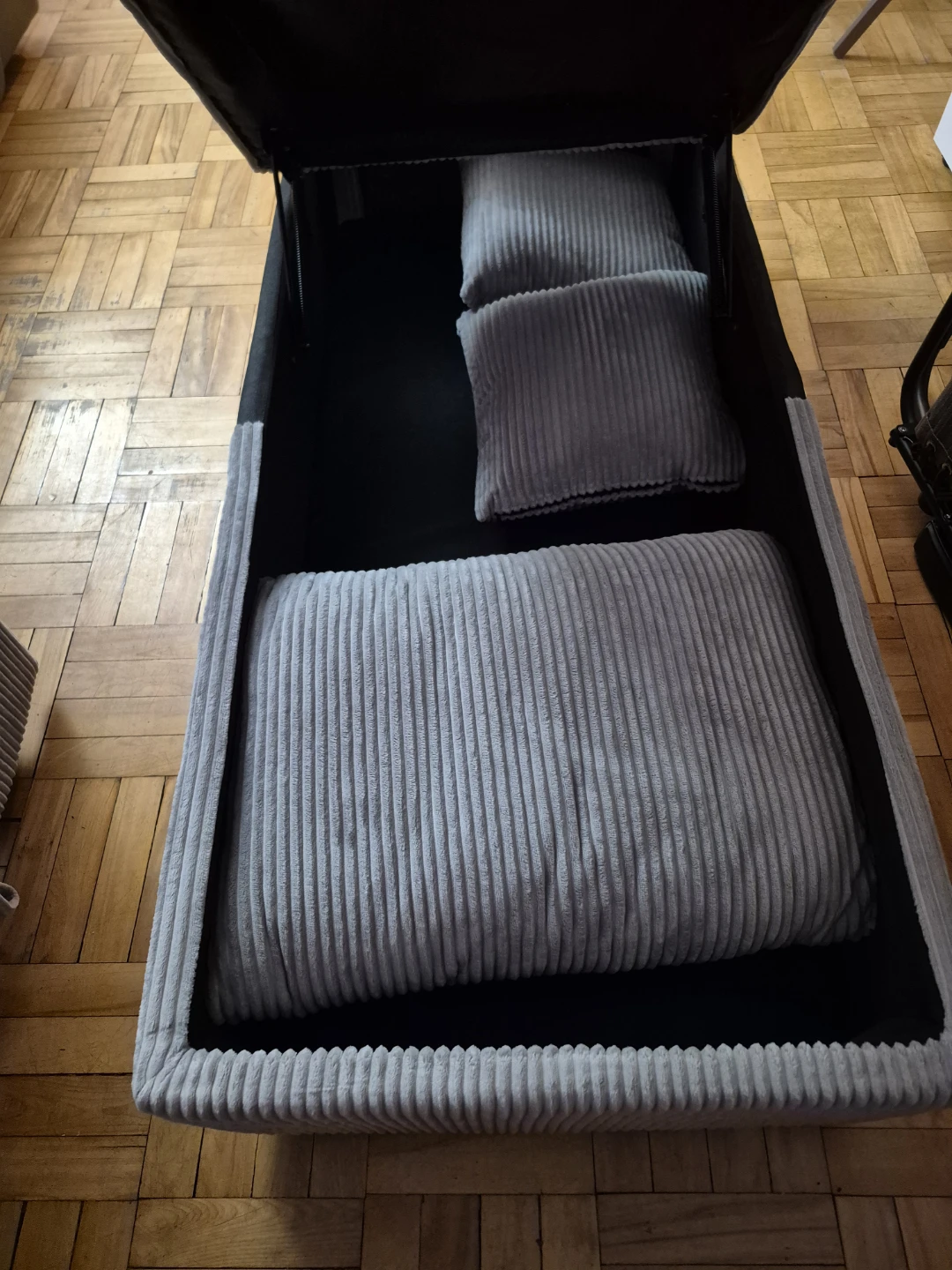 BN)Grey Corduroy Storage Lounge Chair - photo 2