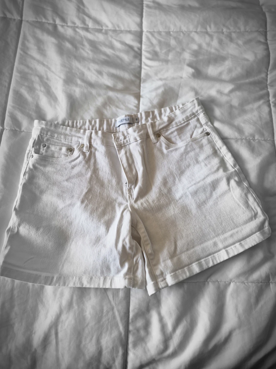 White Denim Shorts  too short for me😊