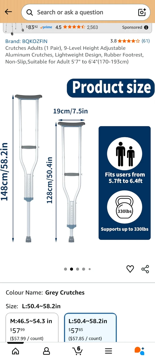 Guardian crutches (MDSV80534, pair) Walking crutches