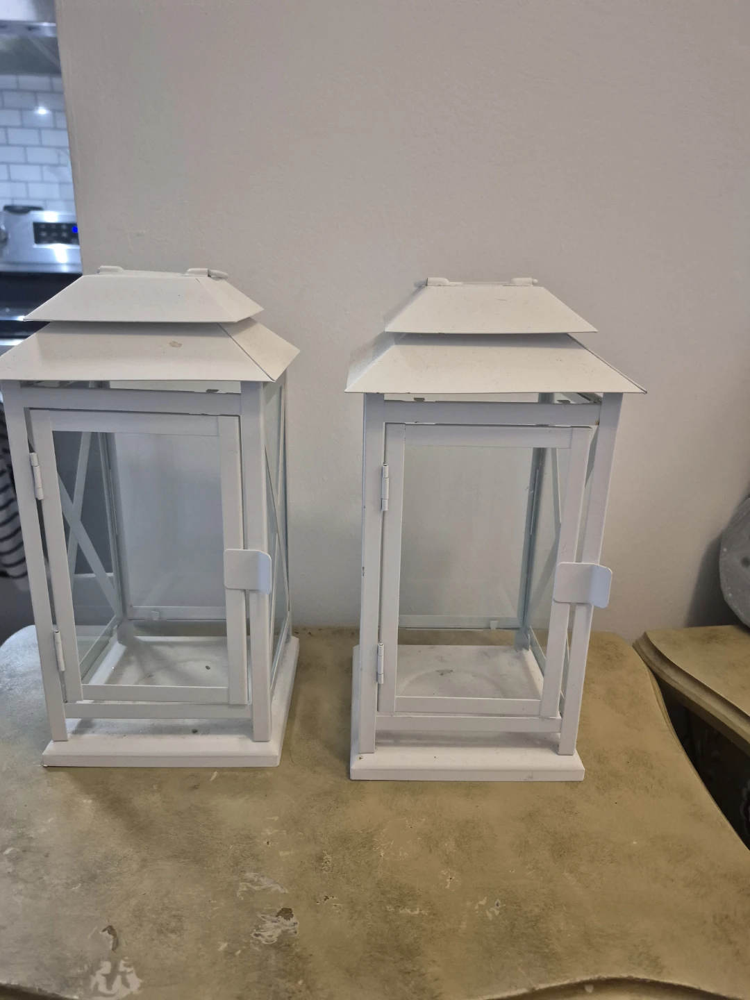 Set of 2 White Metal Lanterns - photo 2