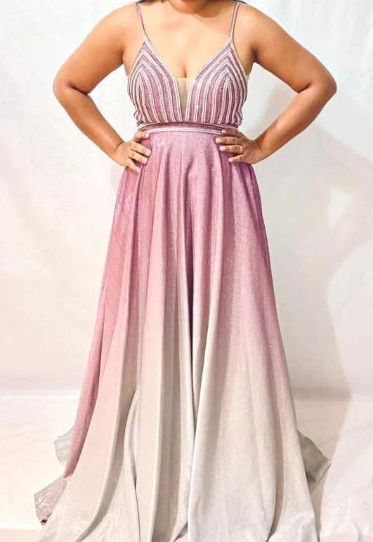 Sparkly Ombre V-Neck Maxi Dress - photo 4