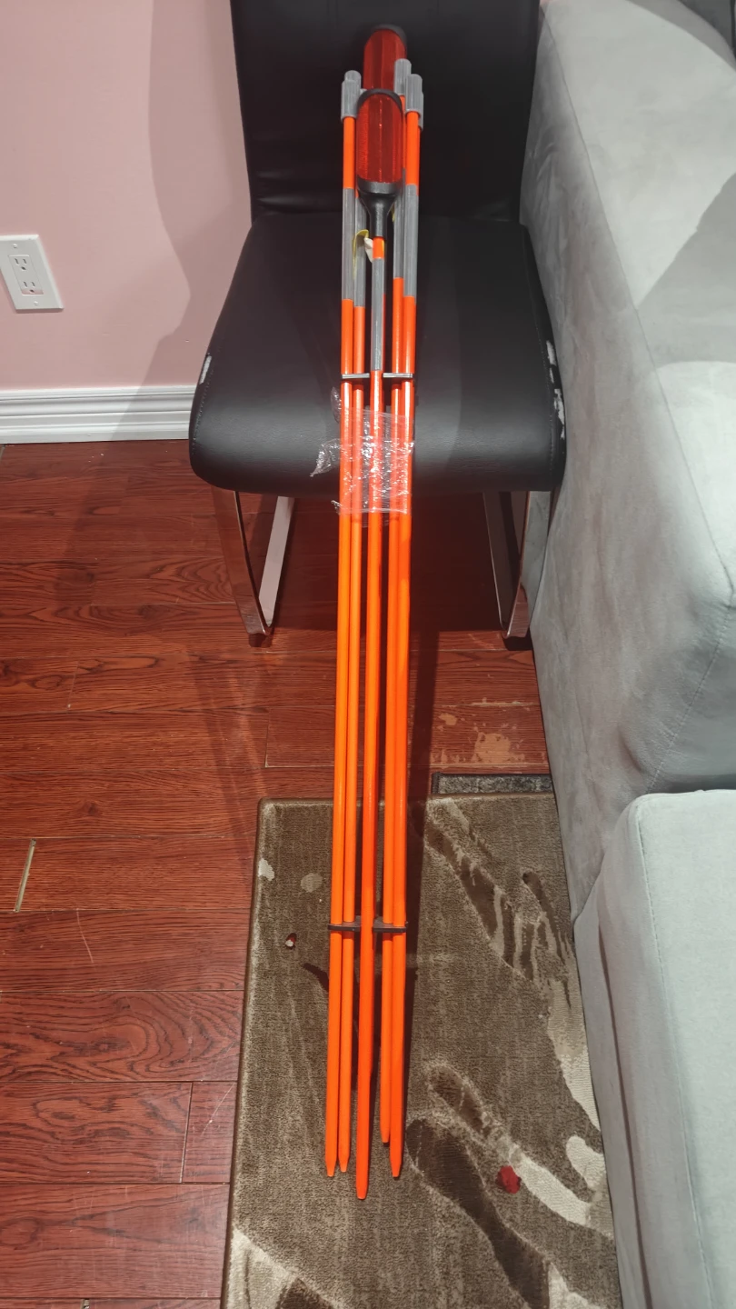 Orange Safety Stakes with Red Flashing Light
