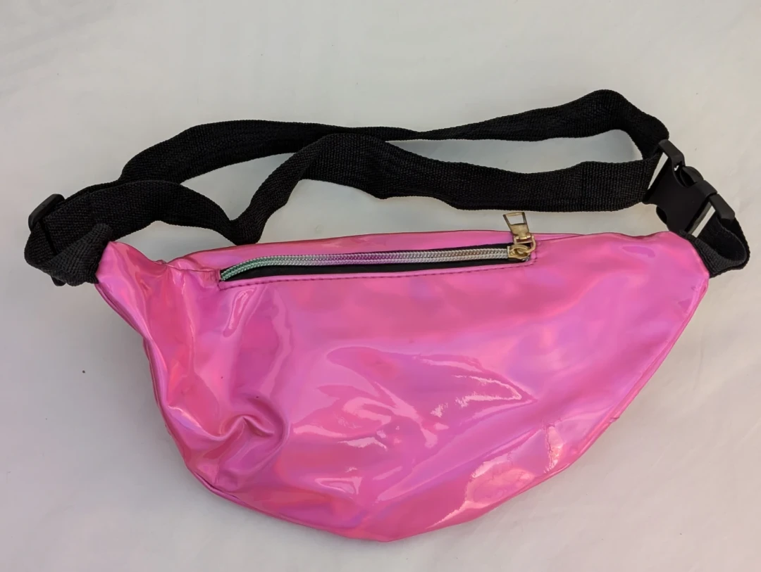 Pink Holographic Fanny Pack with 3 Zippers - photo 2