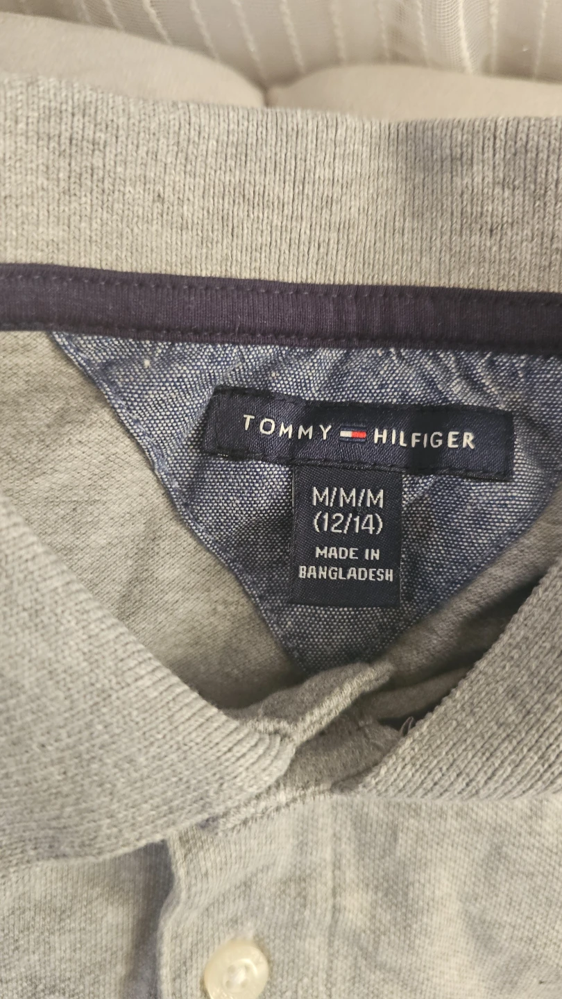 Tommy Hilfiger Grey Polo Shirt - Size M/M (12/14) - photo 2