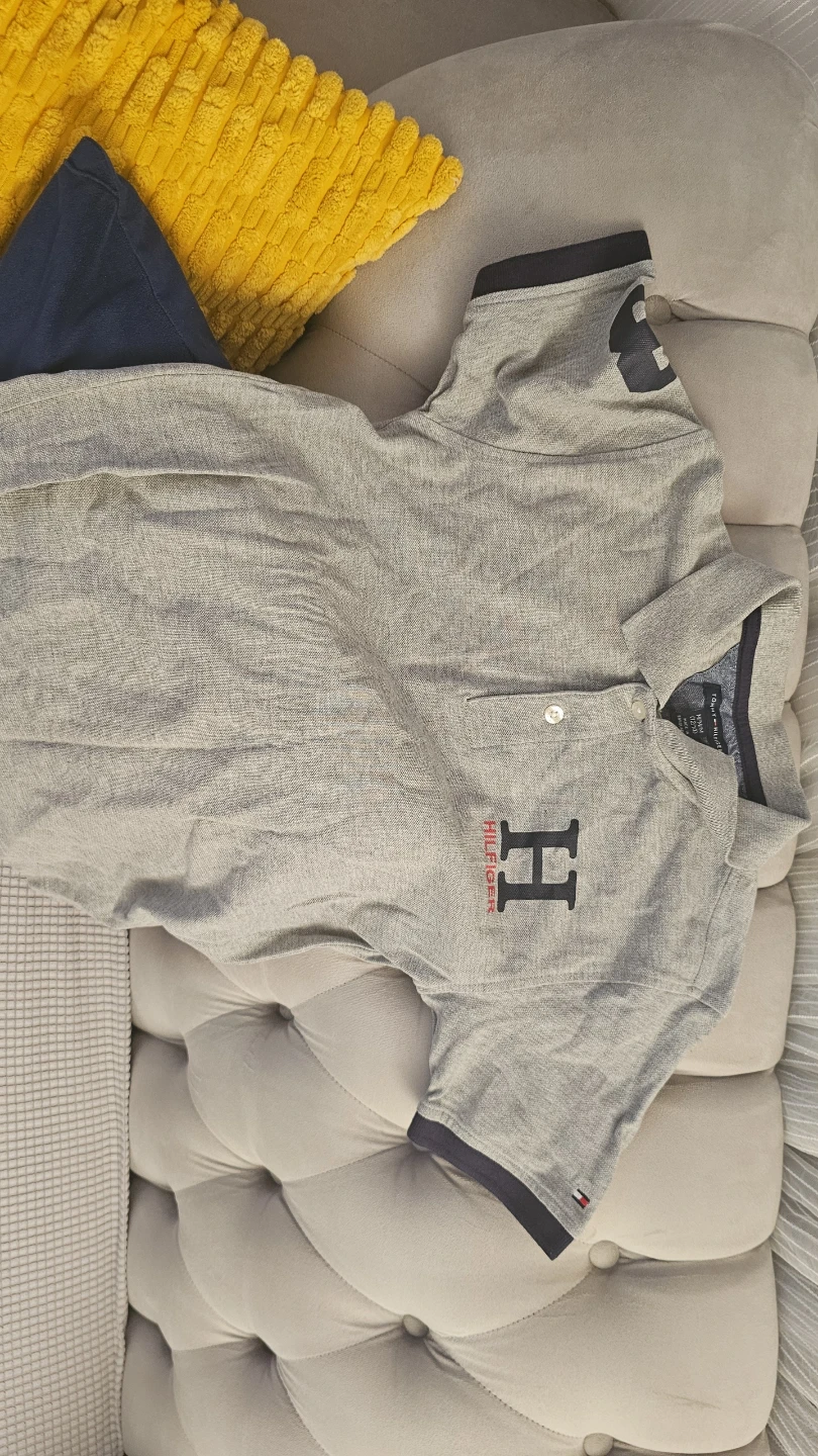 Tommy Hilfiger Grey Polo Shirt - Size M/M (12/14) - photo 3