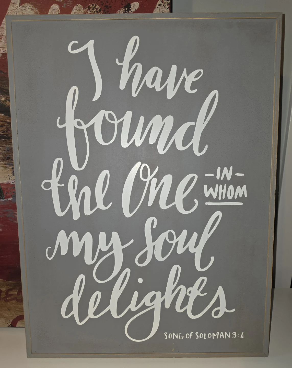 Wooden Farmhouse Scripture Sign – 18x24 – $15