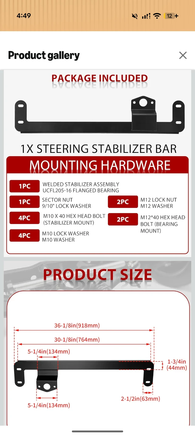 Steering Stabilizer Mount Hardware Kit - photo 3