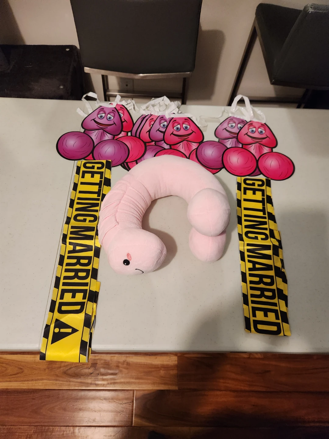 Bachelorette Party Items - Neck Pillow, Banners, 2 Sashes