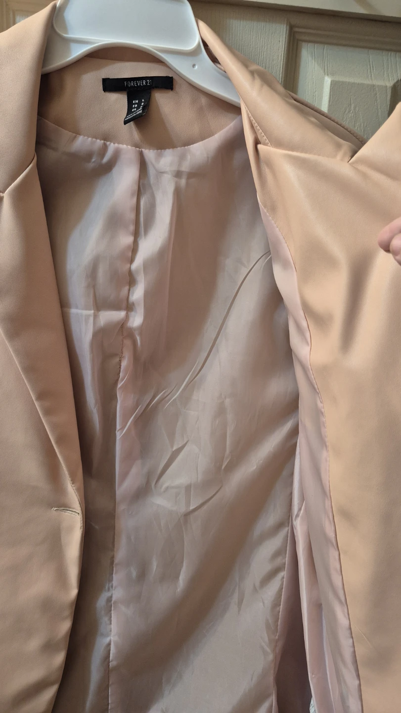 Forever 21 Pink Faux Leather Blazer - Size L - photo 3