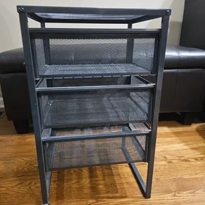 Mesh Rolling Cart with 3 Drawers