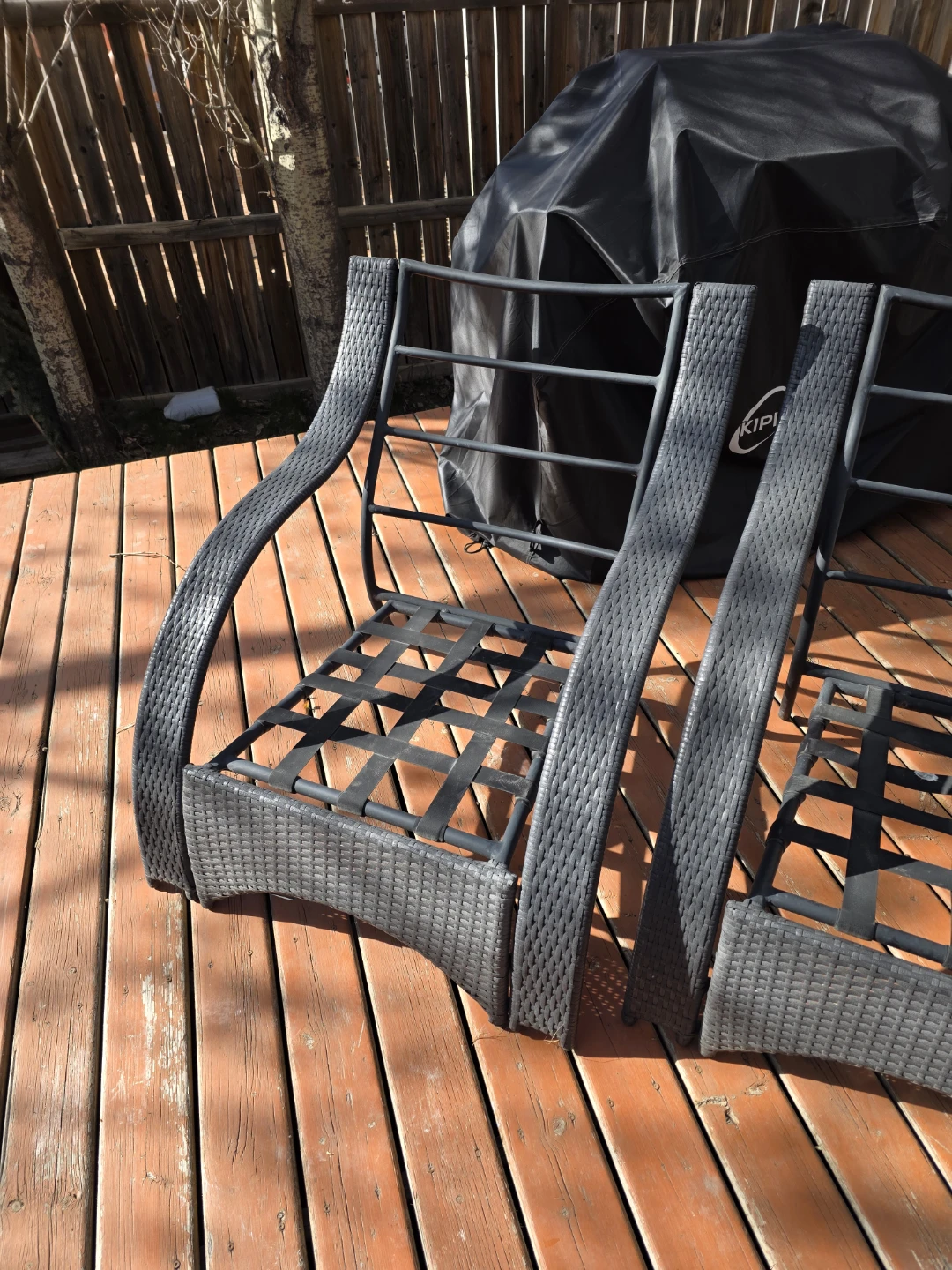 Grey Wicker Outdoor Chair Frame