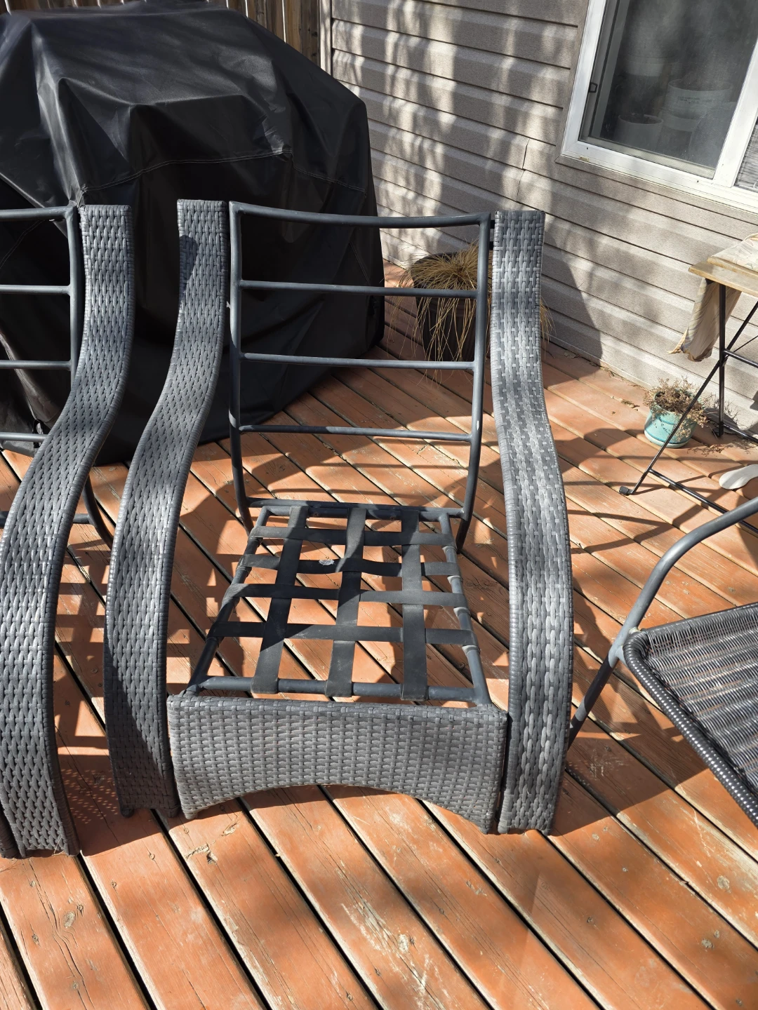 Grey Wicker Outdoor Chair Frame - photo 2