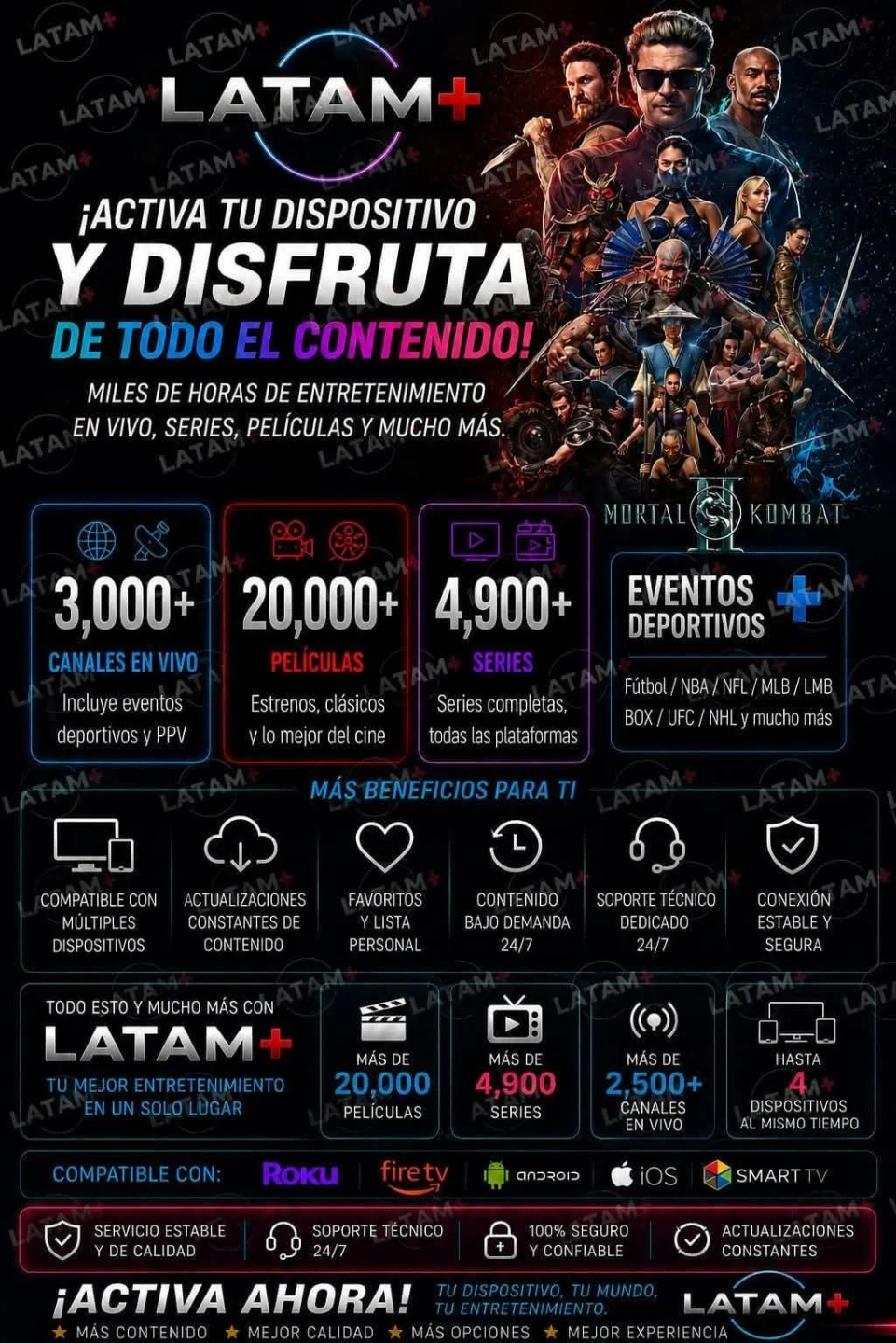 LATAM+ Streaming Service Subscription