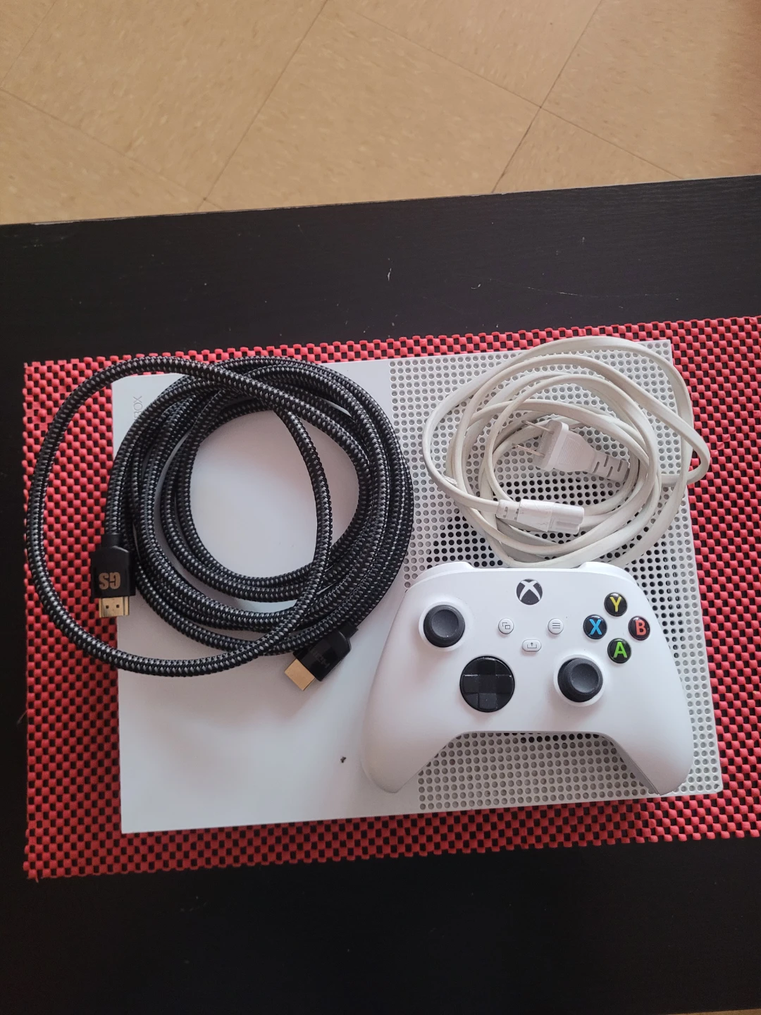 Xbox One S White Console with Controller and Cables