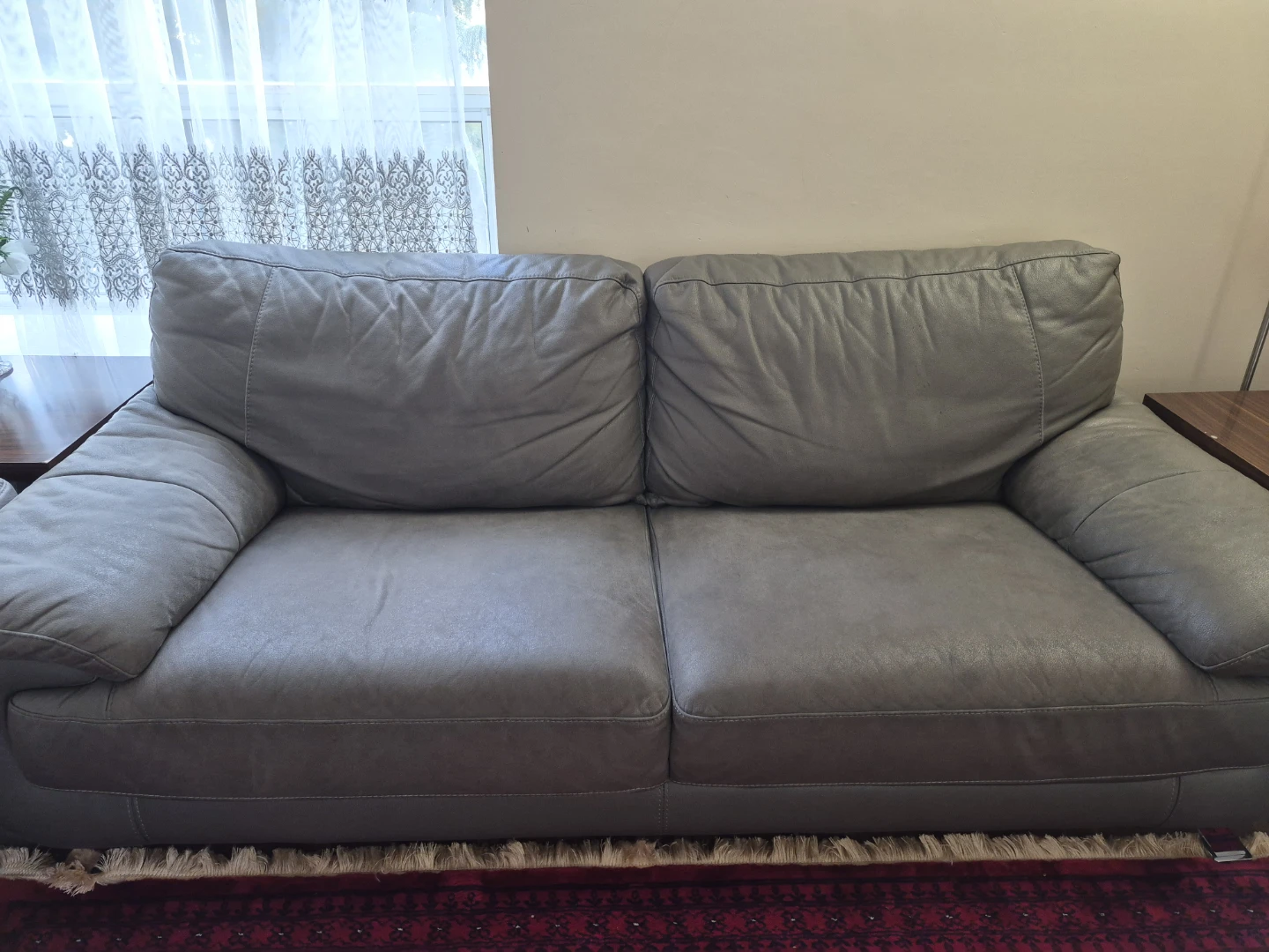 Grey Leather Sofa Set, - photo 5