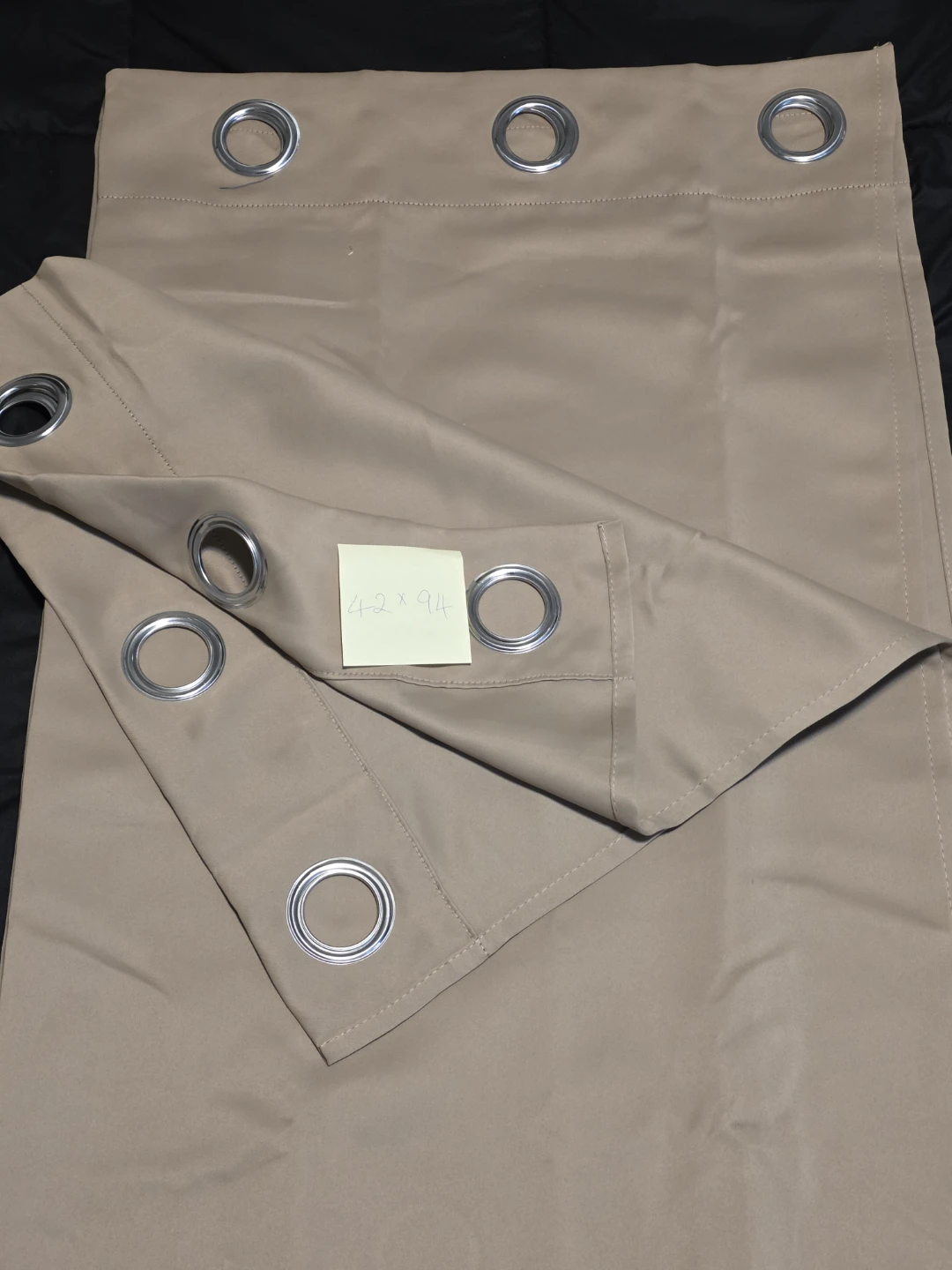 Tan Grommet Curtain Panel 42" x 94"