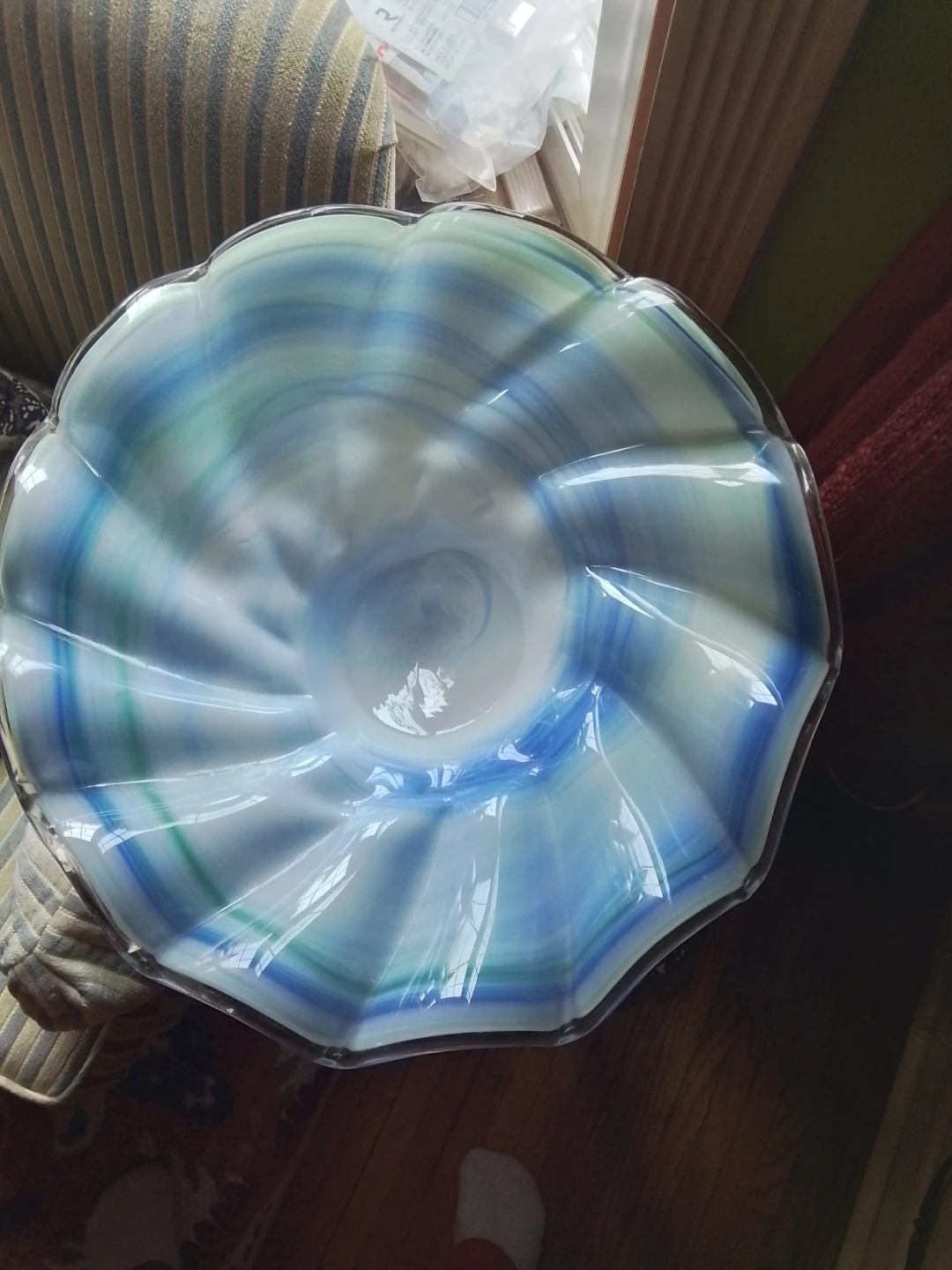VINTAGE MURANO ART GLASS CENTERPIECE BOWL - photo 3