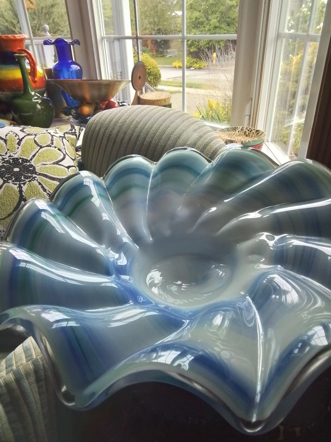 VINTAGE MURANO ART GLASS CENTERPIECE BOWL - photo 4