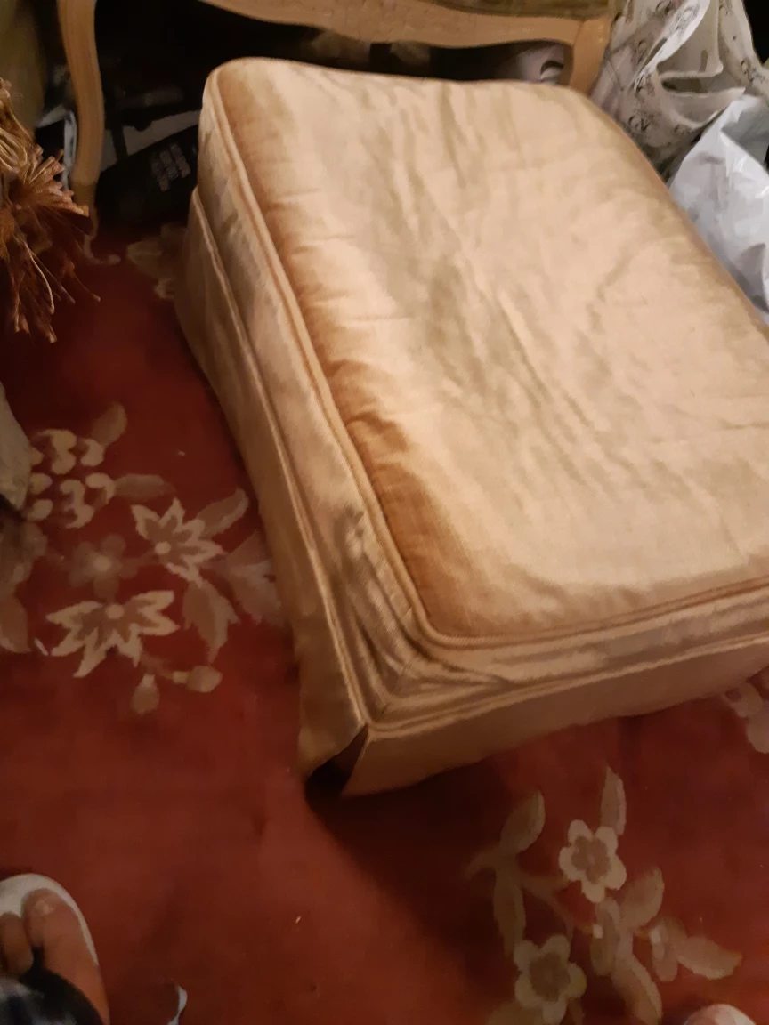Gold Upholstered Ottoman/Footstool