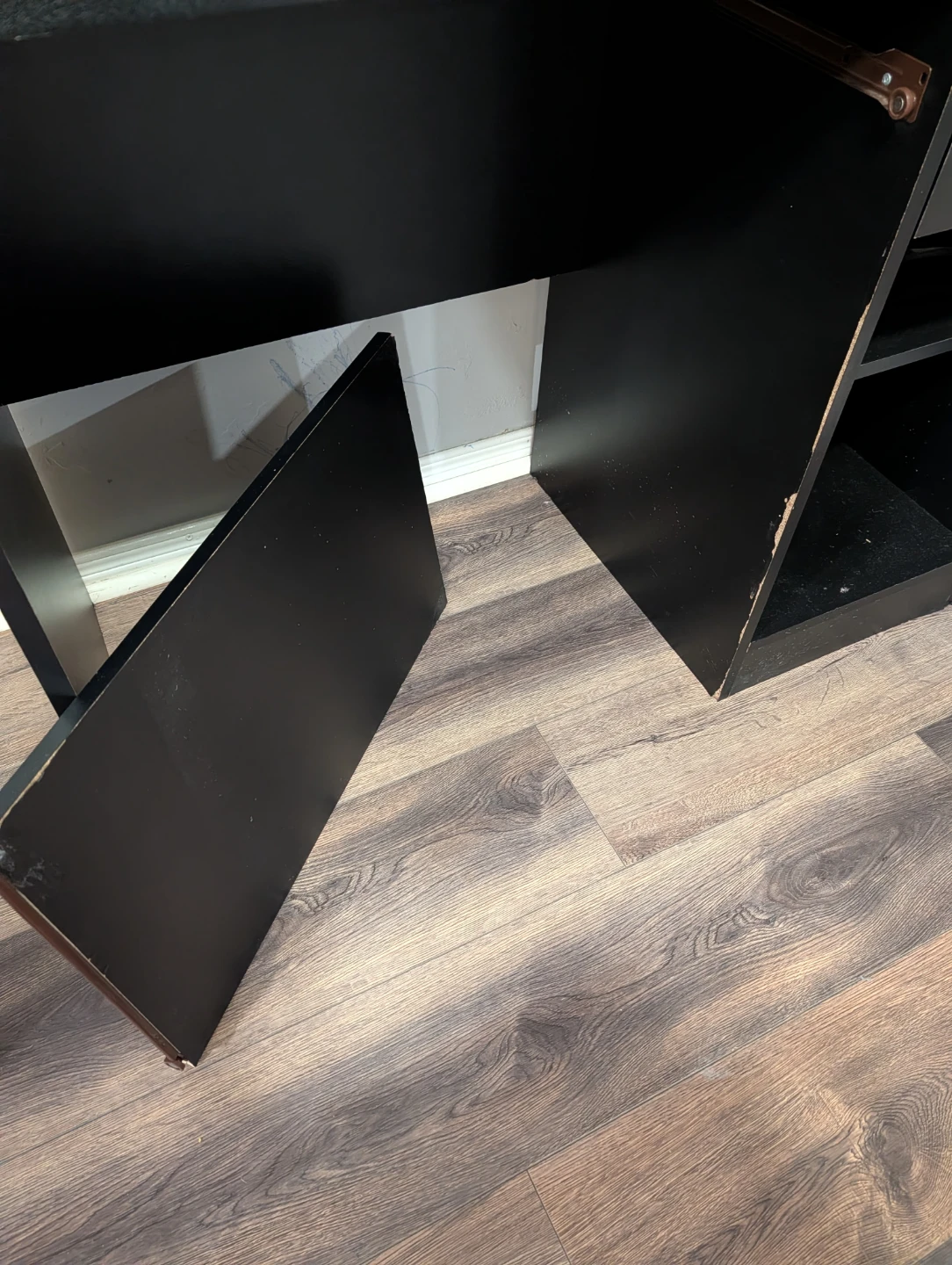 Black Desk with Drawer and Shelves - photo 3