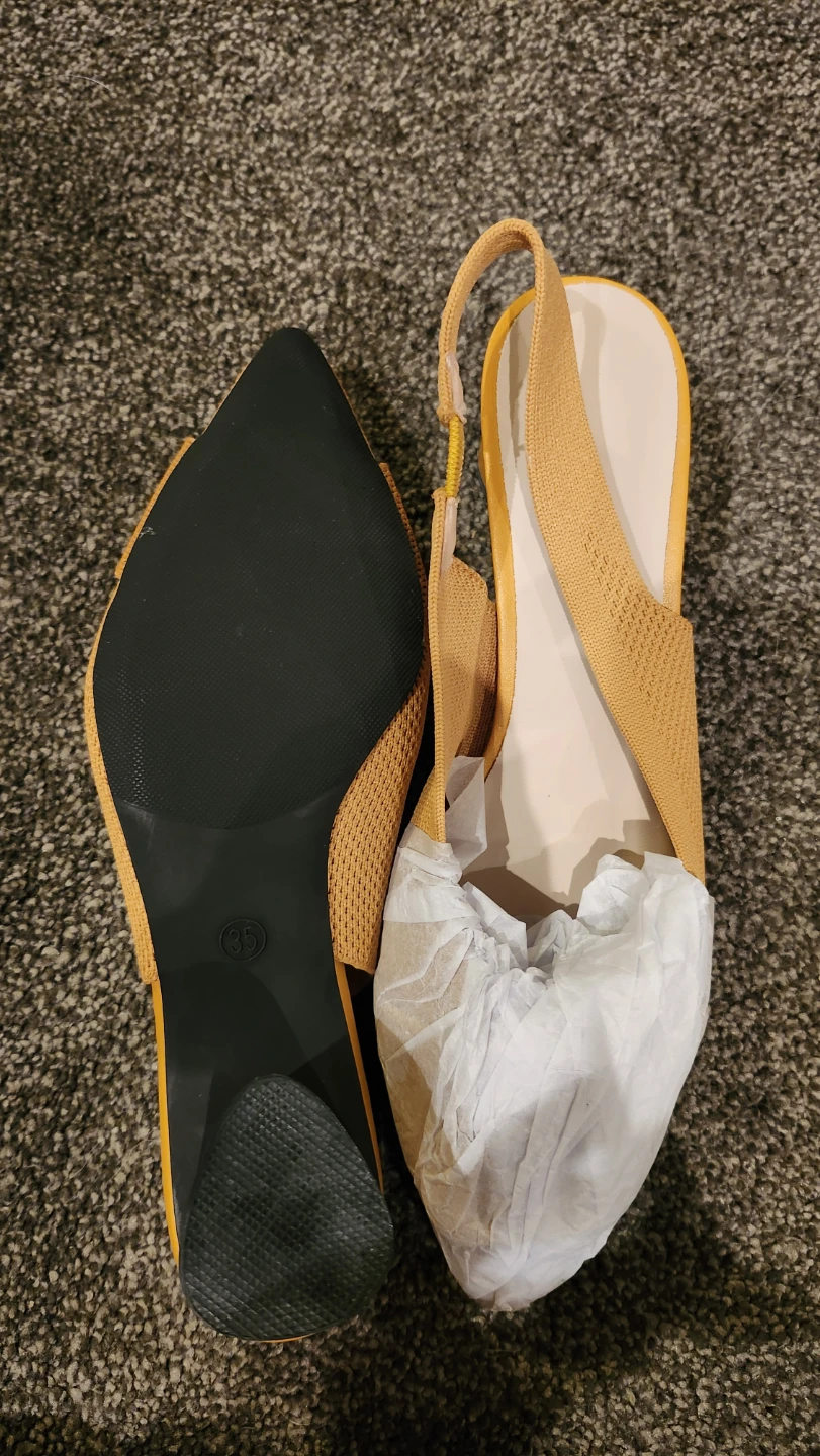Women's Yellow Slingback Heels with Buckle Accent - photo 5