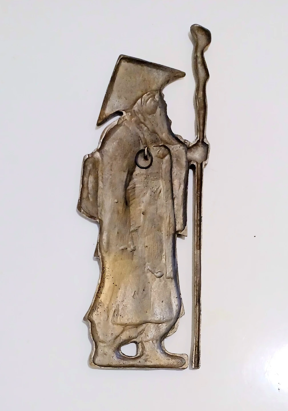 Vtg Unique Heavy Brass Monk Plaque - photo 2