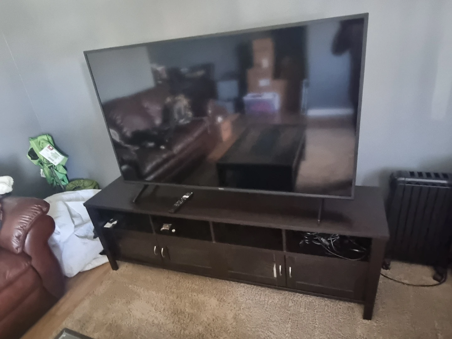 Dark Brown  TV andTV Stand with Storage