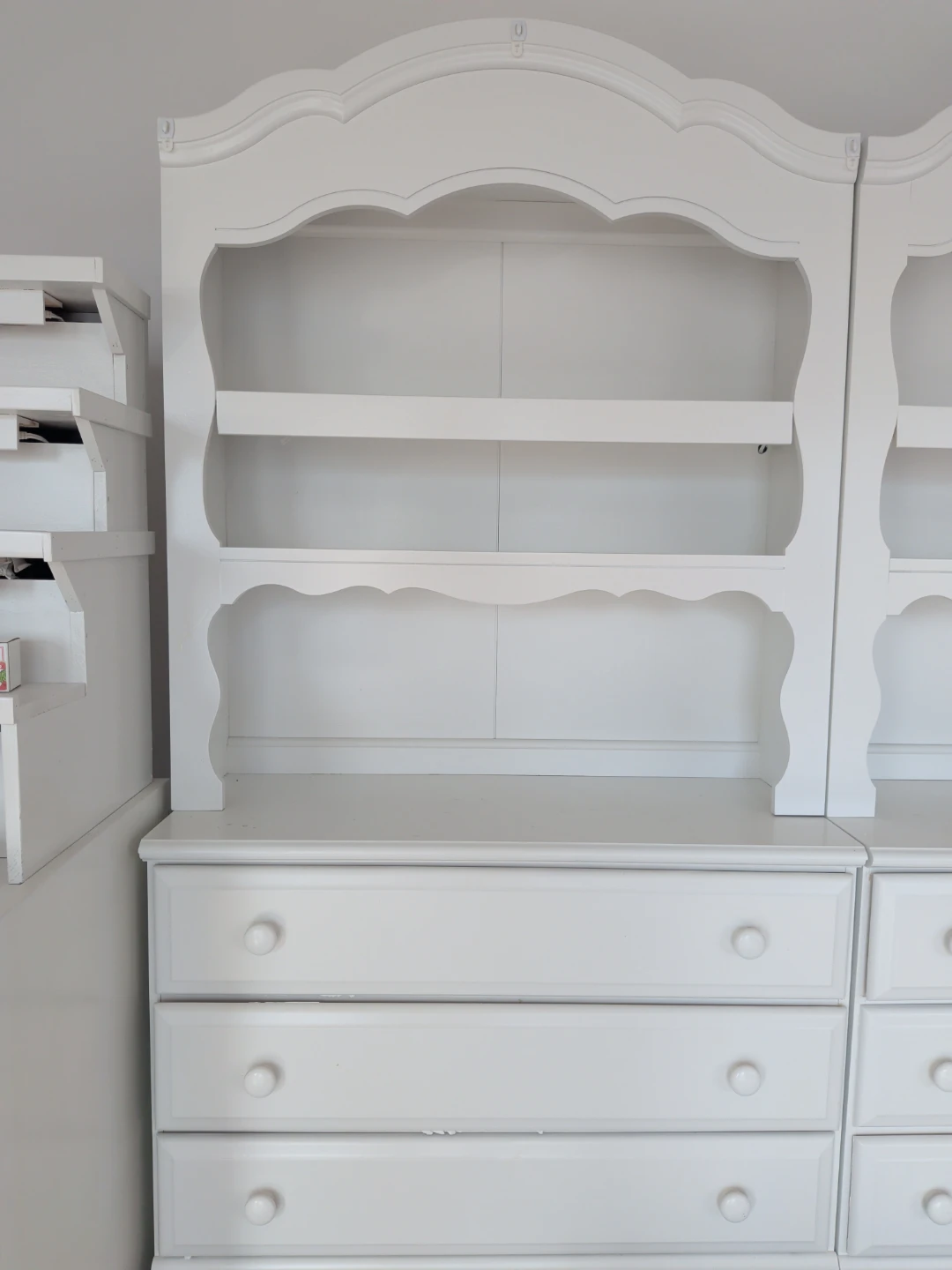 Two White Wooden Hutch with Drawers - photo 2
