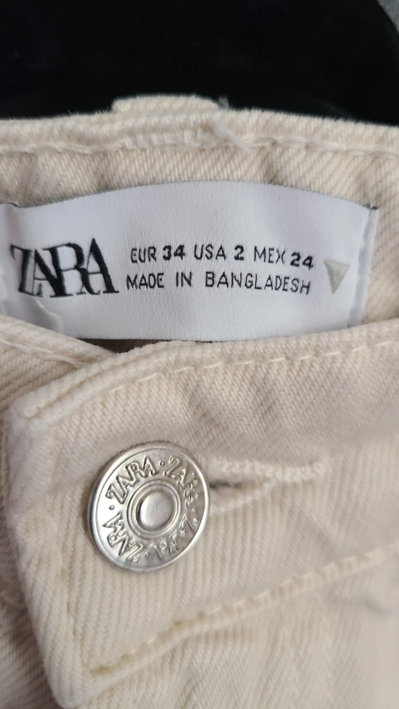 Zara Cream Denim Shorts Size 2 - photo 3