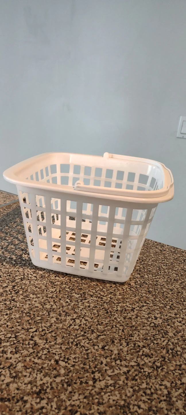 White Basket with Handle - photo 2