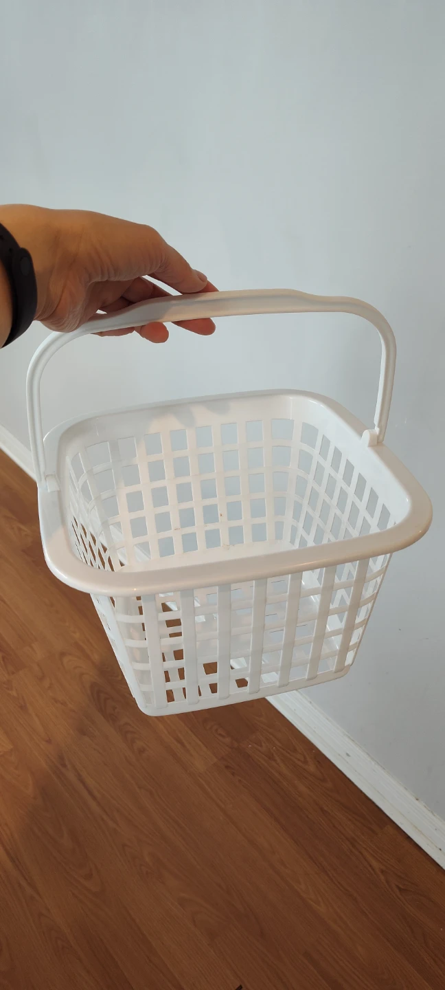 White Basket with Handle